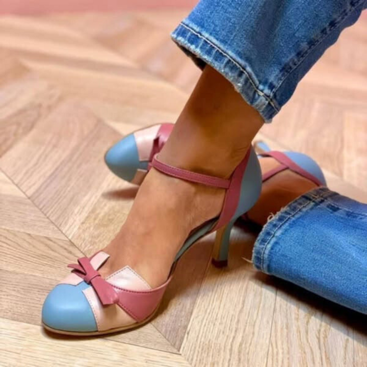 サーブル - カラーブロックのシックなパンプス